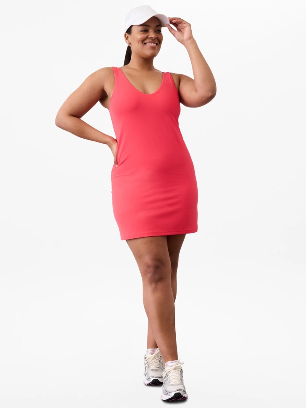 Athleta Transcend Dress Coral Red Tank Dress M Petite
